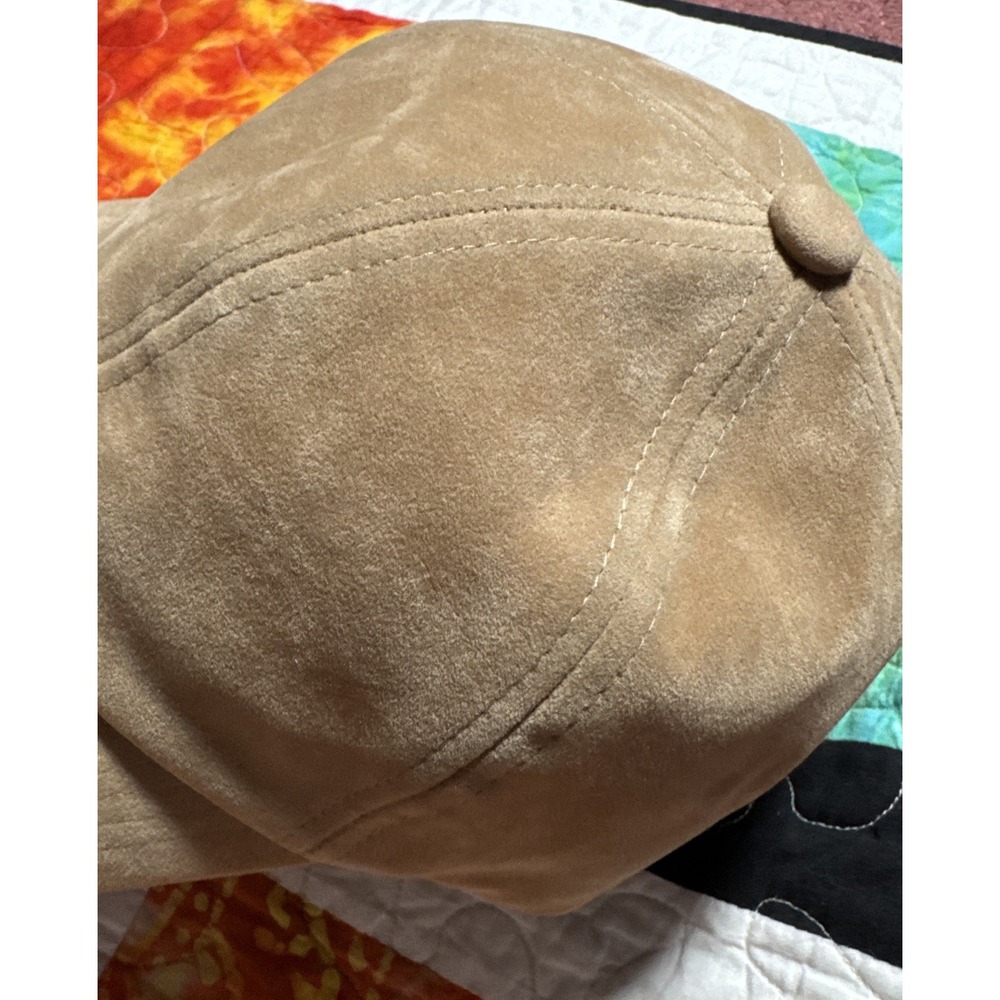 Wyeth Hat Light Brown Polyester Suede Adjustable … - image 2